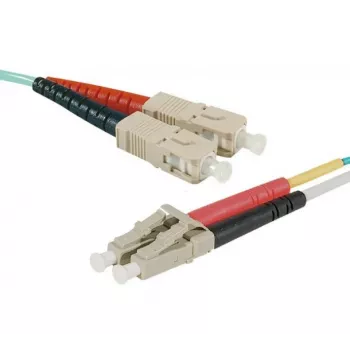 EXERTIS CONNECT Glasfiber-patchkabel, 50/125 µm, OM3, SC Duplex til LC Duplex, turkis, 4,0 m