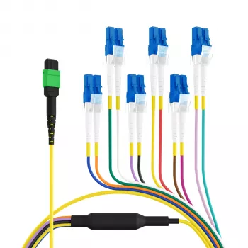 EFB Elektronik MPOF12LCOS2-5 MPO/APC(F) til LC Trunk-kabel OS2 12 fibre Type B LSZH gul 5m
