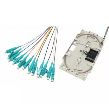 Tecline Fiberoptisk splice-kassette med 12x OM3 LC/UPC pigtails, 2,0 m, Flerfarvet, 12-pak 20500030