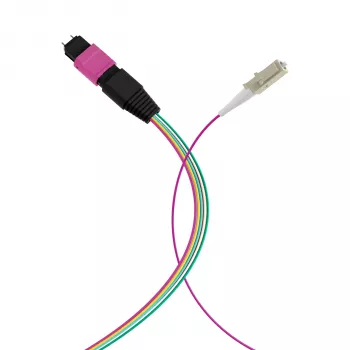 EFB Elektronik MPO-PLUS (M)-LC Fanout-kabel OM4 12 fibre Type B LSZH Lynglilla 1m MPOM12LCOM4-1