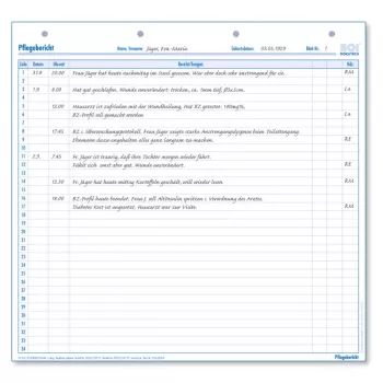 BOI plejerapport-formularer, dobbeltsidet, A4, 50 ark, hvid (9206-00304)