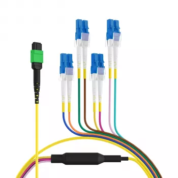 EFB Elektronik MPOF08LCOS2-10 MPO-PLUS/APC(F) til LC OS2 8-fiber trunk-kabel, type B, LSZH gul, 10m