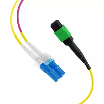 EFB Elektronik MPOF08LCOS2-10 MPO-PLUS/APC(F) til LC OS2 8-fiber trunk-kabel, type B, LSZH gul, 10m