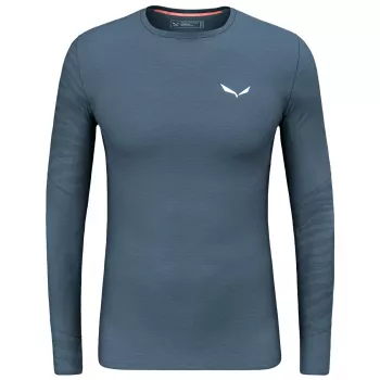 Salewa Cristallo Warm Amr L/S Tee herre merino baselayer - Dark Denim, størrelse M