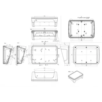 Bopla BoPad BOP 7.0 P-9005-SET display kabinet 215 x 150 x 75,70 mm ABS sort (RAL 9005) 35107075.HMT1