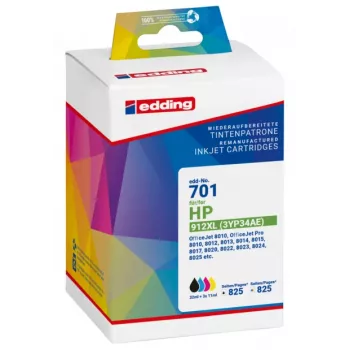 Edding 18-701 kompatibel blækpatron-multipack til HP 912XL, sort/cyan/magenta/gul