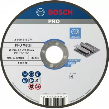 Bosch Standard for Metal skæreskive 150 mm x 1,6 mm x 22,23 mm, lige, aluminiumoxid, 1 stk. 2608619774
