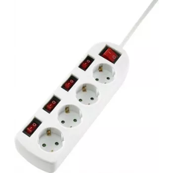 Sygonix SY-4535068 Schuko-stikdåseadapter med kontakt, hvid, 16 A, 3680 W, børnesikring