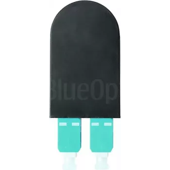 BLUELAN BlueOptics Fiber Optic Loopback Adapter OM3 50/125µm Multimode SC/UPC Duplex, Aqua/Turquoise, Ceramic Ferrule, -40°C to +85°C (BOLBSCOM3)