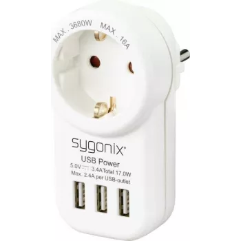 Sygonix SY-4755856 mellemstik med 2 USB-porte hvid