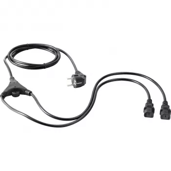 SYGONIX SY-5178378 IEC C14 til 2x IEC C13 strømfordeler Y-kabel, 2 m, sort