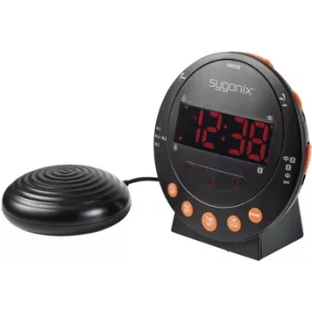 Sygonix SY-5266562 Elektronisk vækkeur sort fluorescerende display