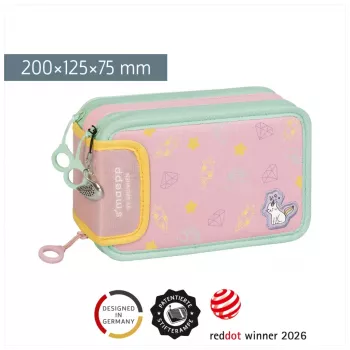 BRUNNEN s'maepp Sweet Unicorn fyldt penalhus pastelrosa/grøn 33-dele, 20,0 x 7,5 cm 104942101