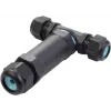 Sygonix SY-5516050 Weatherproof Cable Connector with Screw Terminals, IP68, 3-Pole, Black