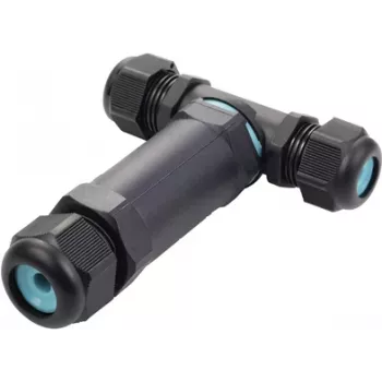 Sygonix SY-5516050 vejrbestandig kabelconnector med skrueklemmer, IP68, 3-polet, sort