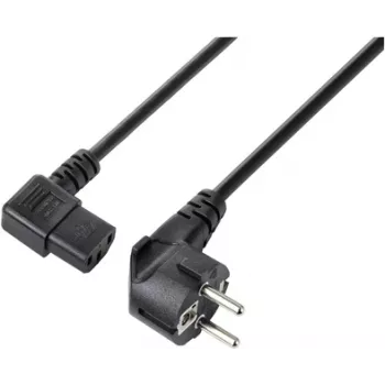 Sygonix SY-5243882 IEC C13-netkabel, CEE 7/7 vinklet Schuko til IEC C13-bøsning, 3 m, sort