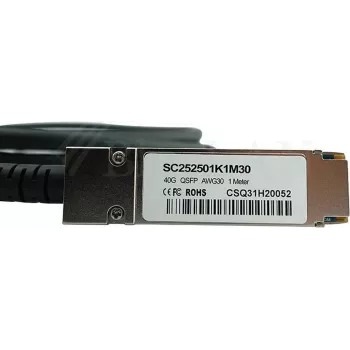 BlueLAN Kompatibelt H3C LSWM1QSTK2 QSFP+ Direct Attach-kobberkabel, 40GBASE-CR4, 5 m, 28 AWG, passivt twinax LSWM1QSTK2-BL