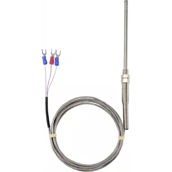 Sygonix M8 PT100 3-leder-temperatursonde, -50 til 300 °C, rustfrit stål, IP67, 2 m silikonekabel SY-6085070