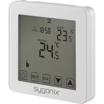 Sygonix Touch 2 Indbygningsrumtermostat med ugeprogram, 1-70 °C, hvid SY-4961570