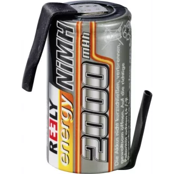 Reely NiMH enkeltcelle 1,2 V 2000 mAh med loddeflig (RE-7851720)