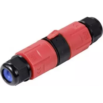 Sygonix SY-6748352 3-polet vejrbestandigt kabelstik med håndtagsklemmer, IP68, sort