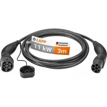 LAPP type 2 EV-ladekabel mode 3 11 kW 3-faset 16 A 3 m sort 75747