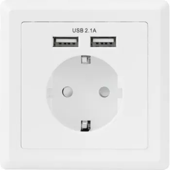 Sygonix SY-5045294 indbygningsstikdåse med forhøjet berøringsbeskyttelse og USB-ladeudgang IP20