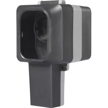 Sygonix SY-6670746 1-fags overfladestikdåse, aflåselig, drejelige stikdåseindsatser, IP55, grå