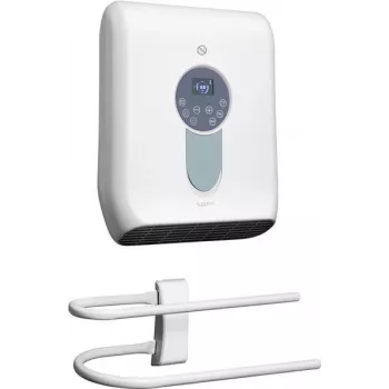 Sygonix SY-5050590 badeværelsesvarmeblæser hvid 2000W med LED-display, touch- og fjernbetjening, IP22 stænktæt