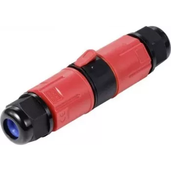 Sygonix SY-6748350 vejrbestandig 3-polet kabelconnector med stikklemmer, IP68, 450 V, 24 A, sort