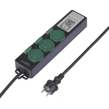 Sygonix SY-6786454 havestikdåse med mekanisk timer, 3-fags, IP44 stænktæt, 3680 W, sort/grøn