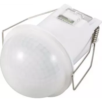 Sygonix SY-6733032 360° indbygnings-PIR-bevægelsesmelder til loft, 230 V relæ, 2000 W, 6 m rækkevidde, hvid