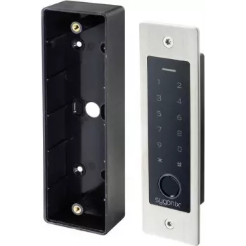 Sygonix SY-5231014 Fingerprint/RFID Flush-Mount Access Control System with Illuminated Keypad, 12-18 V DC, IP55