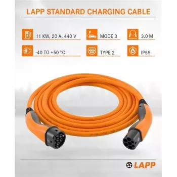 LAPP Type 2 EV-ladekabel 11 kW 3 m orange 75743