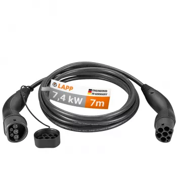LAPP MOBILITY Type 2 EV-ladekabel, 7,4 kW, 7 m, sort 61783