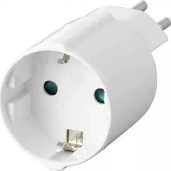 Sygonix SY-6949550 rejseadapter Schuko til Swiss (type J til type F, 10 A, 250 V, sort)