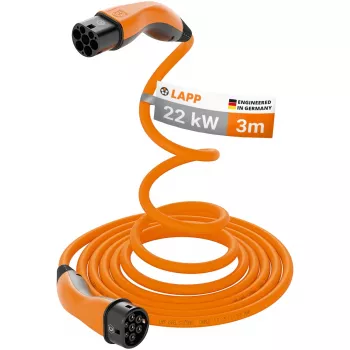 LAPP MOBILITY Helix Type 2 ladekabel selvoprullende 22 kW 32 A 3 m orange