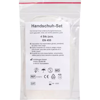 Söhngen handskesæt 1010073 1250 VE4 - undersøgelseshandsker, latex, pudderfri, størrelse L, 4 handsker (2 par)