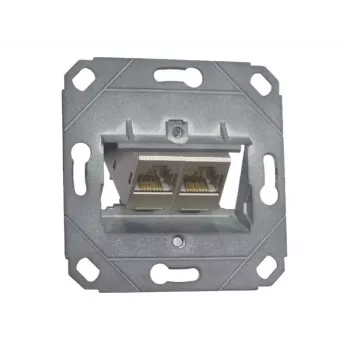 METZ CONNECT BTR E-DAT modul 8/8(8) UP0 Flush-Mounted Junction Box, Cat.6, 2x RJ-45, Shielded, Dust Protection 1309121200-E-90