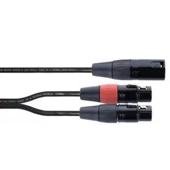 Cordial EY 0,3 MFF XLR Y-adapterkabel - 1x XLR-stik til 2x XLR-bøsning, 0,3 m, sort 14881