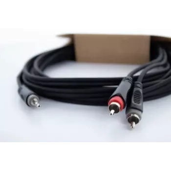 Cordial 14854 3,5 mm jack til 2x RCA audio Y-adapterkabel 1 m sort