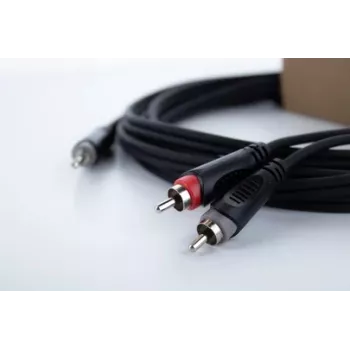 Cordial 14854 3,5 mm jack til 2x RCA audio Y-adapterkabel 1 m sort