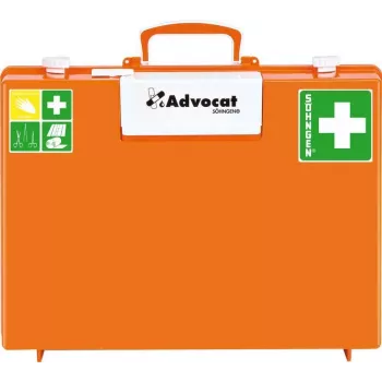 Söhngen Advocat førstehjælpskasse til byggepladser DIN 13157, orange ABS, 400 x 300 x 150 mm 0367001