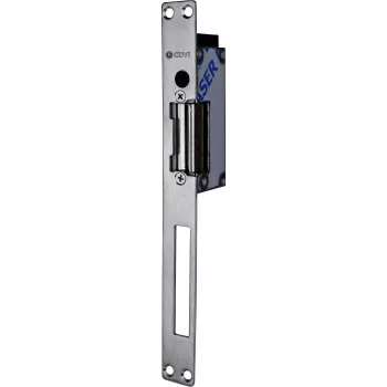 m-e modern-electronics F0513000024-B elektrisk døråbner med mekanisk udløsning, Fail-Secure, 8-12V AC/DC, 3000 N holdekraft, indbygningsmontage, grå