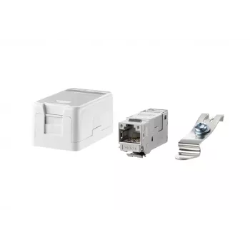 METZ BTR 130910D1APLKE Surface-Mount Keystone Connection Box, 1-Port, Pure White