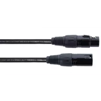 Cordial ED 0.5 FM XLR-forbindelseskabel [1x XLR Female 3-polet - 1x XLR Male 3-polet] 0,50 m sort (14898)