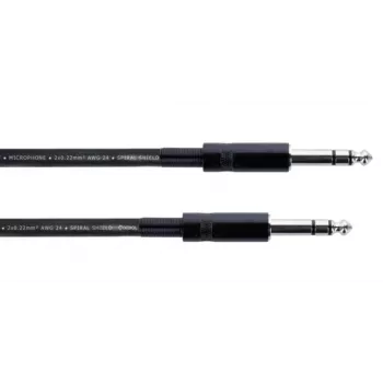 Cordial 14818 audiokabel 6,3 mm jack stereo til 6,3 mm jack stereo, 6 m, sort PVC, twisted pair