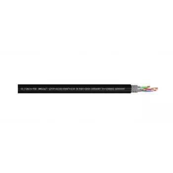 Cordial 15581 CAT 7a S/FTP patchkabel, RJ45, 10 m, sort, PUR-kappe