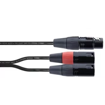 Cordial EY 0,3 m XLR Y-adapterkabel - 1x XLR hun til 2x XLR han, sort 14880