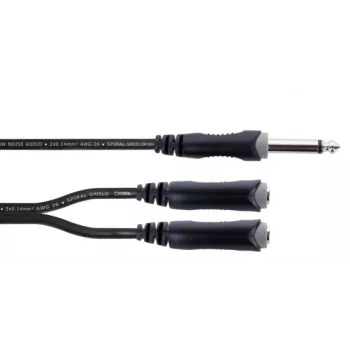 Cordial EY 0.3 PGG Y-adapterkabel 1x 6,3 mm mono jack han til 2x 6,3 mm mono jack hun 0,3 m sort 14884